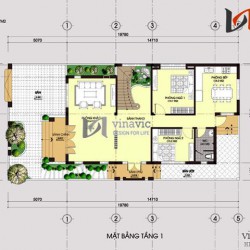 Mẫu biệt thự phố 2 tầng mặt tiền 10m chiều sâu 20m hiện đại BT1463