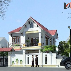 Mẫu nhà 2 tầng mặt tiền 8m chiều sâu 13m thiết kế đơn giản BT1467