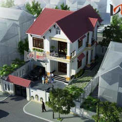 Mẫu nhà 2 tầng mặt tiền 8m chiều sâu 13m thiết kế đơn giản BT1467