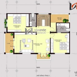 Mẫu nhà 2 tầng mặt tiền 8m chiều sâu 13m thiết kế đơn giản BT1467