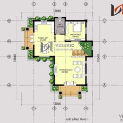 Thiết kế nhà 2 tầng 3 phòng ngủ 250m2 hình chữ L BT1477
