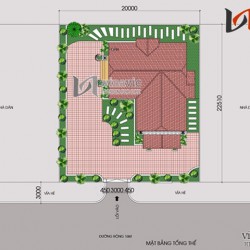 Thiết kế nhà 2 tầng 3 phòng ngủ 250m2 hình chữ L BT1477