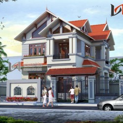 Mẫu nhà biệt thự đẹp 2 tầng BT1485