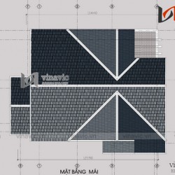Bản thiết kế nhà 2 tầng có diện tích 8x11m tân cổ điển BT1498