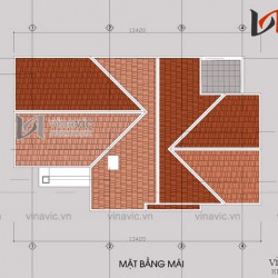 Mẫu nhà đẹp 2 tầng hình chữ l 3 phòng ngủ kích thước 12x10m BT1504