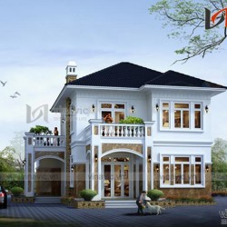 Mẫu nhà vườn 2 tầng mái thái diện tích 10x14m 2 mặt tiền đẹp BT1521