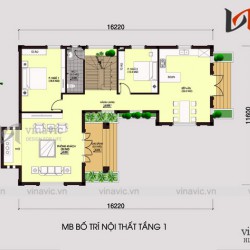 Biệt thự 2 tầng phong cách tân cổ điển chiều rộng 12m dài 18m