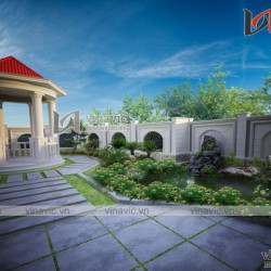 Biệt thự 2 tầng kiểu Châu Âu 13x10m thiết kế nguy nga bề thế  BT1622