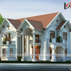 Hình ảnh biệt thự 2 tầng 200m2 thiết kế tân cổ điển sang trọng BT1624