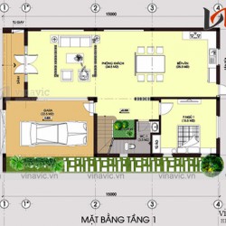 Biệt thự 2 tầng mái thái ở nông thôn đẹp kích thước 14x10m BT1637