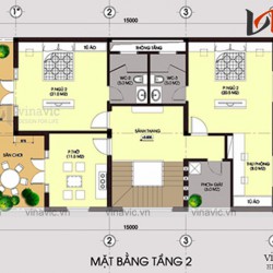 Biệt thự 2 tầng mái thái ở nông thôn đẹp kích thước 14x10m BT1637