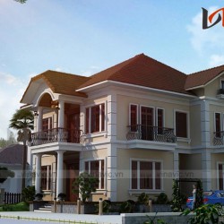 Mẫu nhà vườn đẹp 2 tầng rộng 15m dài 14m ở Thành Phố Huế BT1647
