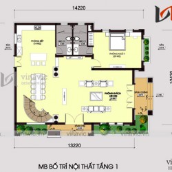Bản thiết kế nhà 2 tầng 150m2 diện tích 12x16m ở Hoa Lư- Ninh Bình BT1645