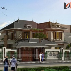 Bản thiết kế nhà 2 tầng 150m2 diện tích 12x16m ở Hoa Lư- Ninh Bình BT1645