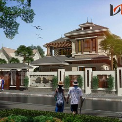 Bản thiết kế nhà 2 tầng 150m2 diện tích 12x16m ở Hoa Lư- Ninh Bình BT1645
