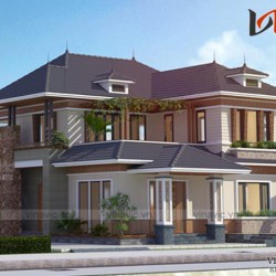Bản thiết kế nhà 2 tầng 150m2 diện tích 12x16m ở Hoa Lư- Ninh Bình BT1645