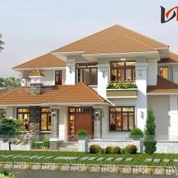 Biệt thự đẹp 2 tầng mái thái 130m2 4 phòng ngủ khoảng 1,5 tỷ BT1660