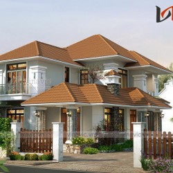 Biệt thự đẹp 2 tầng mái thái 130m2 4 phòng ngủ khoảng 1,5 tỷ BT1660