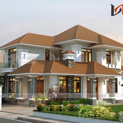 Biệt thự đẹp 2 tầng mái thái 130m2 4 phòng ngủ khoảng 1,5 tỷ BT1660