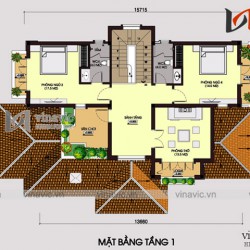 Biệt thự đẹp 2 tầng mái thái 130m2 4 phòng ngủ khoảng 1,5 tỷ BT1660