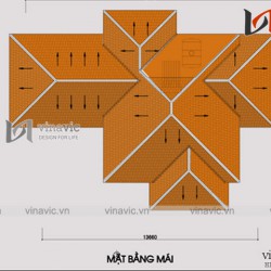 Biệt thự đẹp 2 tầng mái thái 130m2 4 phòng ngủ khoảng 1,5 tỷ BT1660