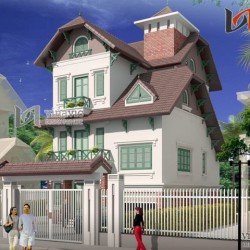 Mẫu thiết kế nhà biệt thự đẹp 3 tầng kiến trúc Pháp cổ BT1429