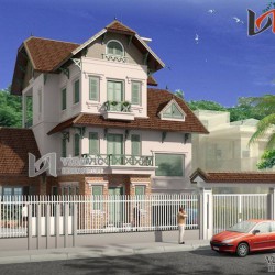 Mẫu thiết kế nhà biệt thự đẹp 3 tầng kiến trúc Pháp cổ BT1429