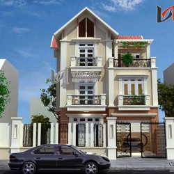 Biệt thự phố 3 tầng 80m2 mặt tiền 7m thiết kế hiện đại BT1434