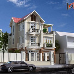 Biệt thự phố 3 tầng 80m2 mặt tiền 7m thiết kế hiện đại BT1434