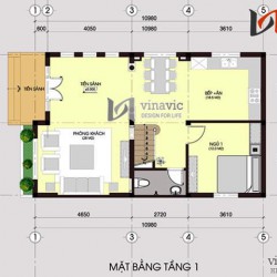 Biệt thự phố 3 tầng 80m2 mặt tiền 7m thiết kế hiện đại BT1434