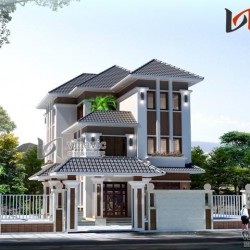 Thiết kế biệt thự 200m2 3 tầng mái thái hiện đại ở Nghệ An  BT1438