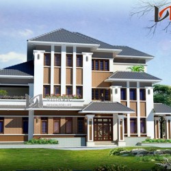 Thiết kế biệt thự 200m2 3 tầng mái thái hiện đại ở Nghệ An  BT1438