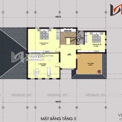 Thiết kế biệt thự 200m2 3 tầng mái thái hiện đại ở Nghệ An  BT1438