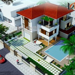 Nhà vuông 3 tầng khối hộp hình vuông hiện đại và sang trọng BT1464
