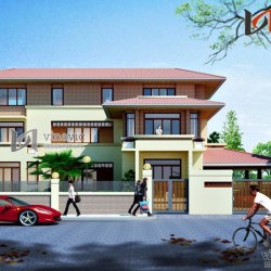 Biệt thự vườn 250m2 3 tầng thiết kế hiện đại ở Hải Phòng BT1473