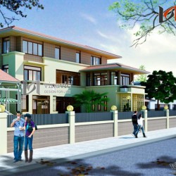 Biệt thự vườn 250m2 3 tầng thiết kế hiện đại ở Hải Phòng BT1473