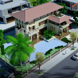 Biệt thự vườn 250m2 3 tầng thiết kế hiện đại ở Hải Phòng BT1473