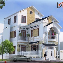Nhà phố mặt tiền 7m hiện đại 3 tầng thiết kế kiểu tân cổ điển BT1482
