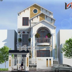 Nhà phố mặt tiền 7m hiện đại 3 tầng thiết kế kiểu tân cổ điển BT1482