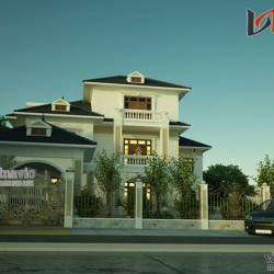 Biệt thự 2 mặt tiền 3 tầng 400m2 thiết kế sang trọng và hiện đại BT1496