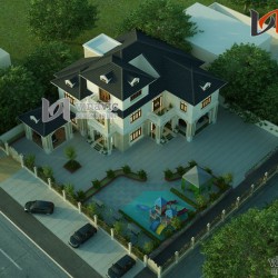 Biệt thự 2 mặt tiền 3 tầng 400m2 thiết kế sang trọng và hiện đại BT1496
