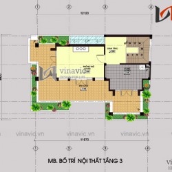 Nhà 3 tầng 100m2 mặt tiền 9m 3 phòng ngủ P.Khách, P.Bếp, P.Thờ BT1506