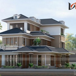 Biệt thự 200m2 3 tầng hiện đại 5 phòng ngủ phòng thờ, nhà ăn và bếp BT1516