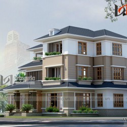 Biệt thự 200m2 3 tầng hiện đại 5 phòng ngủ phòng thờ, nhà ăn và bếp BT1516