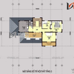 Biệt thự 200m2 3 tầng hiện đại 5 phòng ngủ phòng thờ, nhà ăn và bếp BT1516