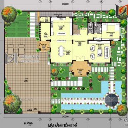 Biệt thự 200m2 3 tầng hiện đại 5 phòng ngủ phòng thờ, nhà ăn và bếp BT1516