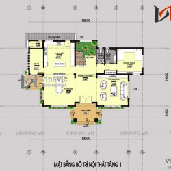 Biệt thự 200m2 3 tầng hiện đại 5 phòng ngủ phòng thờ, nhà ăn và bếp BT1516