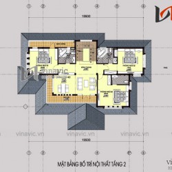 Biệt thự 200m2 3 tầng hiện đại 5 phòng ngủ phòng thờ, nhà ăn và bếp BT1516