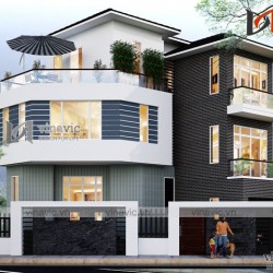 Mẫu nhà 3 tầng 150m2 1 tầng hầm mặt tiền 12m thiết kế hiện đại BT1619