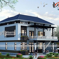 Mẫu nhà 3 tầng mặt tiền 9m thiết kế hiện đại ở Gia Lâm- Hà Nội BT1626